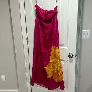 Pink silk maxi dress from Express, size small.